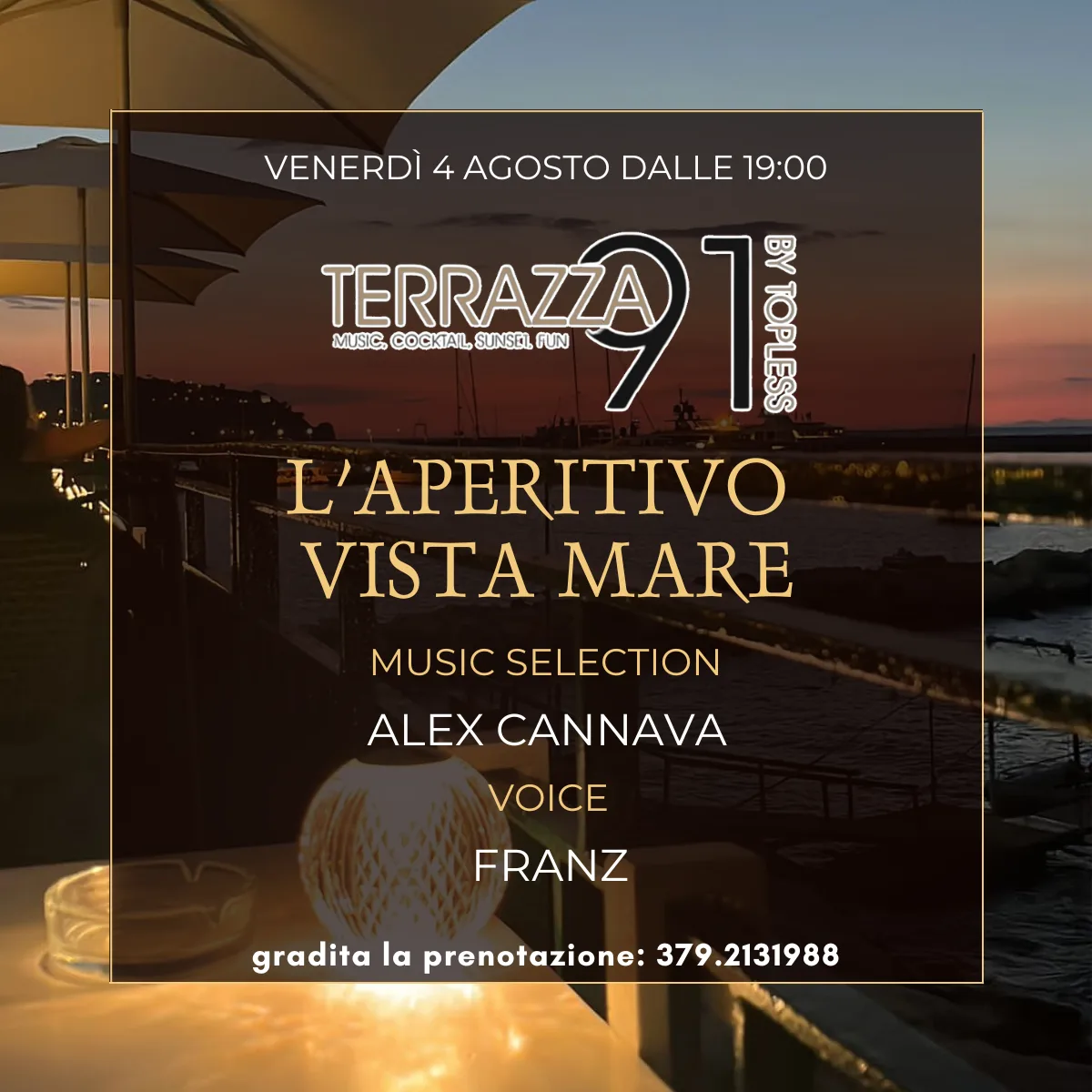 The enchantment of the aperitif at Terrazza 91 by Topless