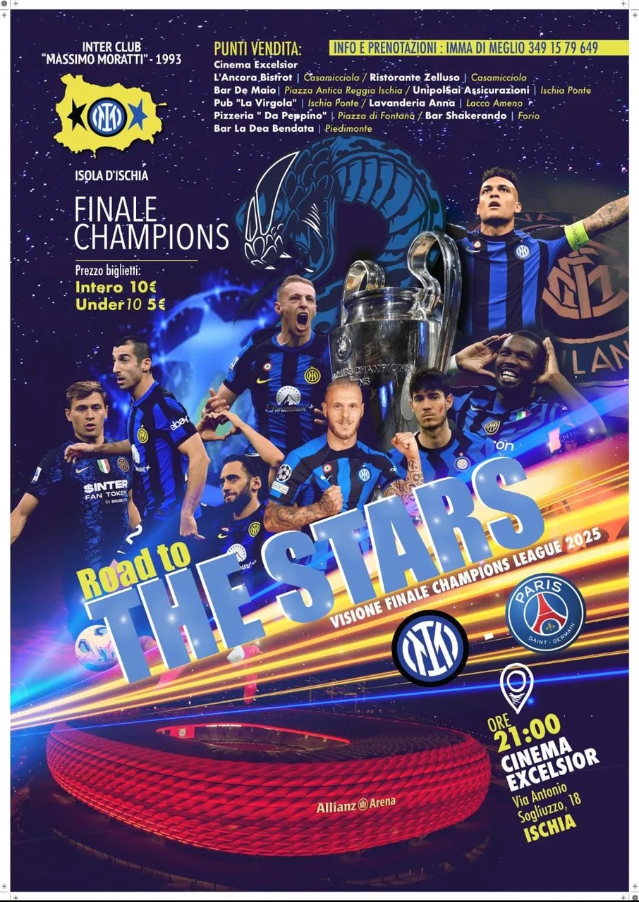 Finale Champions League 2025 - Visione su maxi schermo