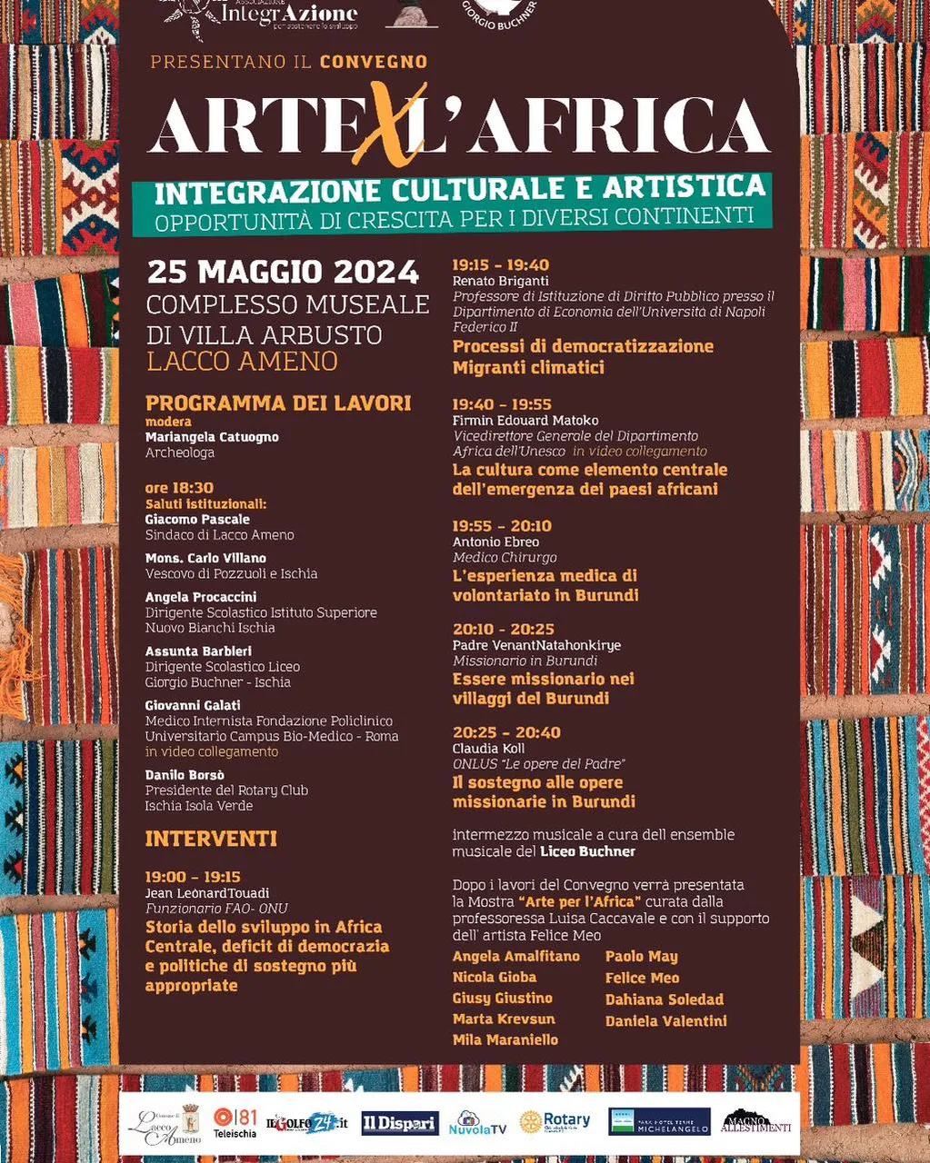 ARTE PER  L’AFRICA: IL CONVEGNO A VILLA ARBUSTO