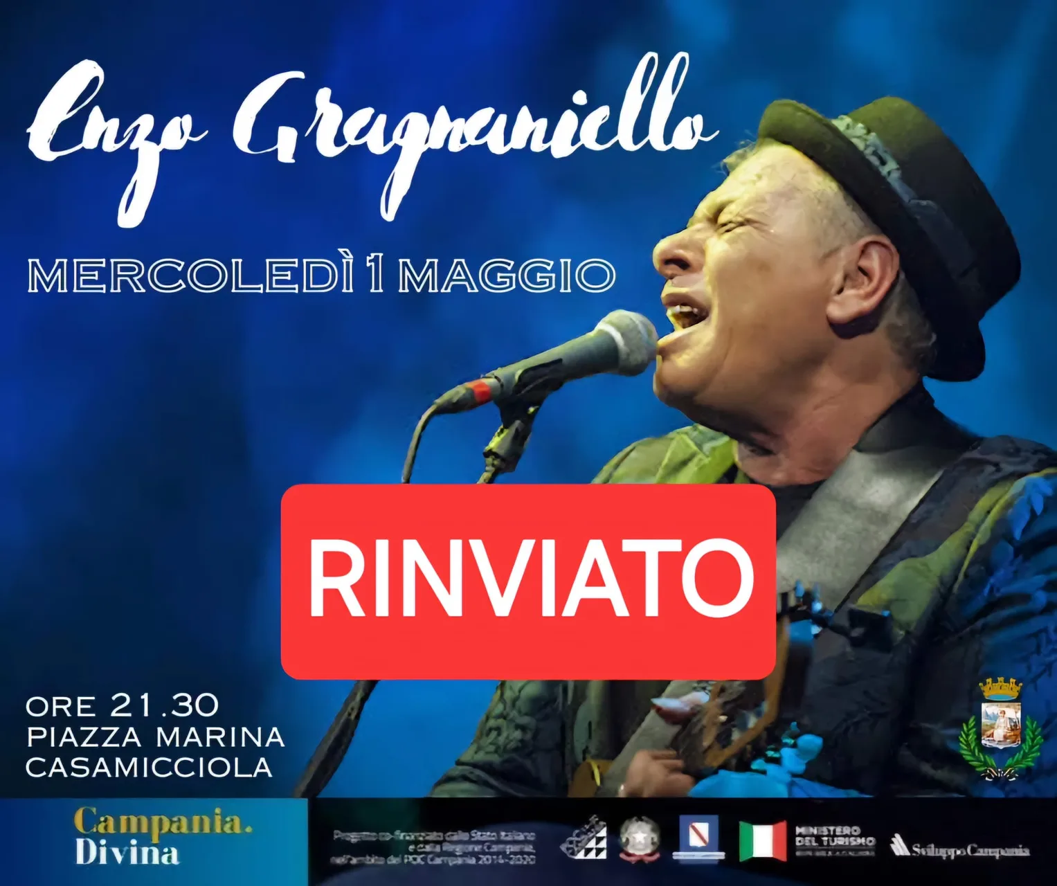 RINVIATO IL CONCERTO DI GRAGNANIELLO (Dal 1° al 4 maggio)